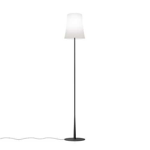 Lampada a stelo Birdie Easy   materiale plastico nero / H 150 cm - Foscarini - Nero - Alluminio laccato, policarbonato