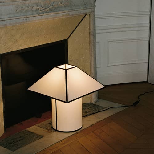 Lampe de table Ava Pyramid / H 50 cm - Hay - H 50 cm - Papier ECOPET, Tissu