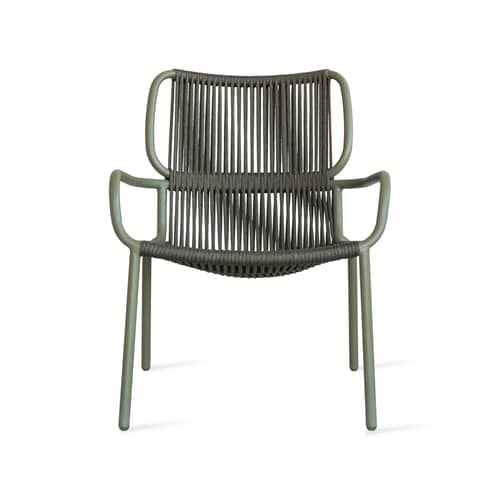 Lounge Sessel Ribbon Lounge kunstfaser grün / Seil aus Polypropylen - Vincent Sheppard - Dunkelgrün / Schaumstoffgrün - Seil aus Polypropylen, Thermolackiertes Aluminium