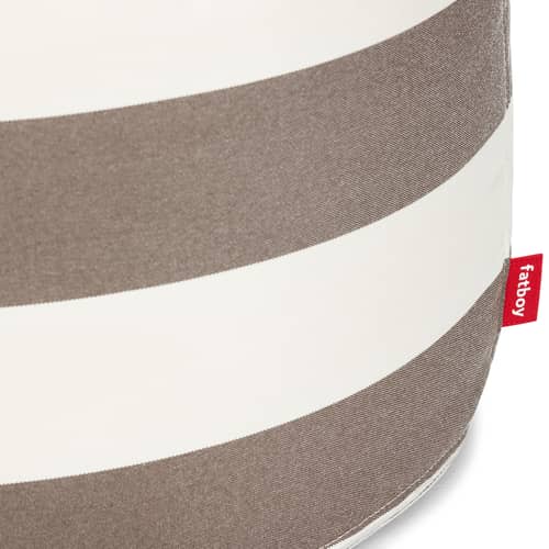 Pouf d\'extérieur Point Large Outdoor / Ø 70 x H 40 cm - Fatboy - Rayé Cacao - Polystyrène expansé, Tissu oléfine