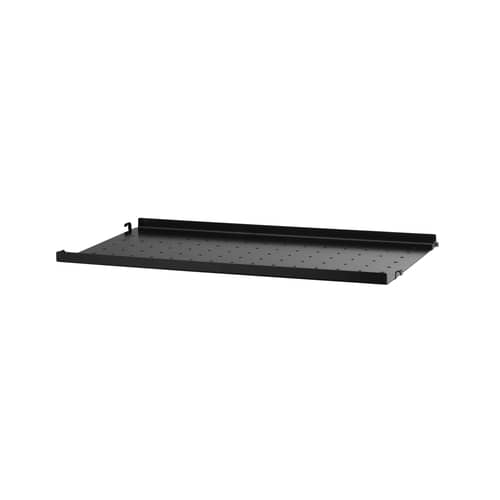 Scaffale  metallo nero metallo perforato / bordo basso - L 58 x P 30 cm - String Furniture - Nero - Acciaio