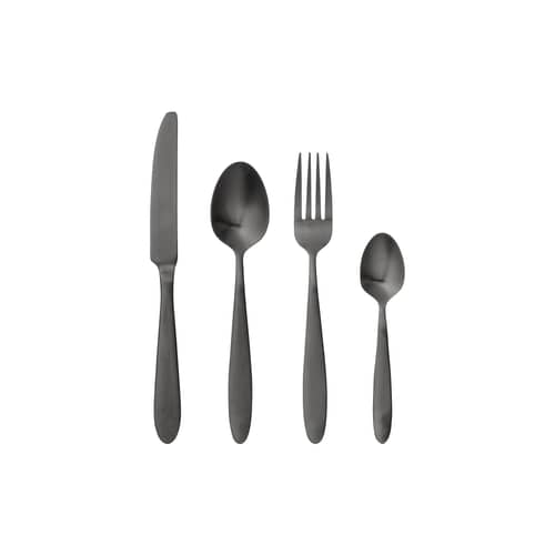 Set de couverts  métal noir / 4 pièces  - Acier - Bloomingville - Noir chromé - Acier inoxydable