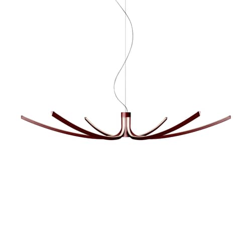 Sospensione Asteria LED metallo rosso / Ø 143 cm - Foscarini - Rosso scuro - alluminio estruso