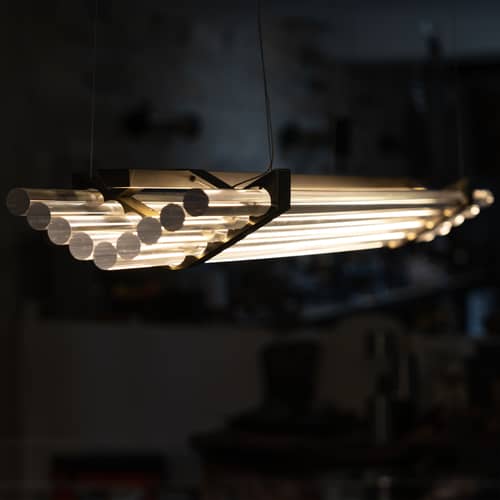 Sospensione Seagull LED materiale plastico trasparente / L 120 cm - DCW éditions - L 120 cm / Bronzo - Acciaio, PMMA