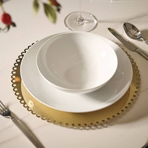 Plateau Edges métal or / Ø 32,5 cm - Alessi - Doré - Acier inoxydable 18/10
