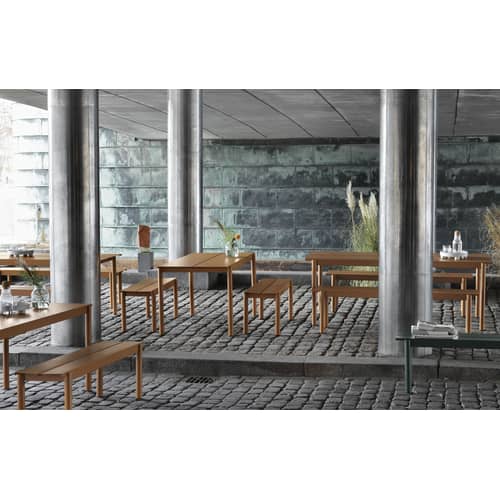 Table rectangulaire Linear métal noir / 200 x 75 cm - Muuto - Noir - Acier revêtement poudre