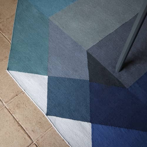 Tapis d\'extérieur Diamond / 170 x 220 cm - PET recyclé - Gan - Bleu / vert -  PET recyclé