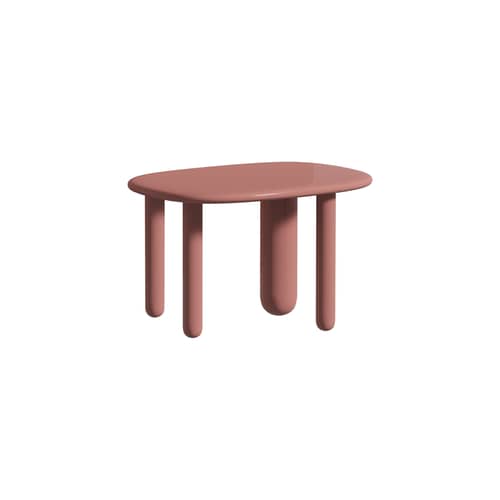 Tavolino Tottori legno marrone / 4 gambe - 64 x 44 x H 40 cm - Driade - Marrone - Legno massiccio laccato, MDF laccato
