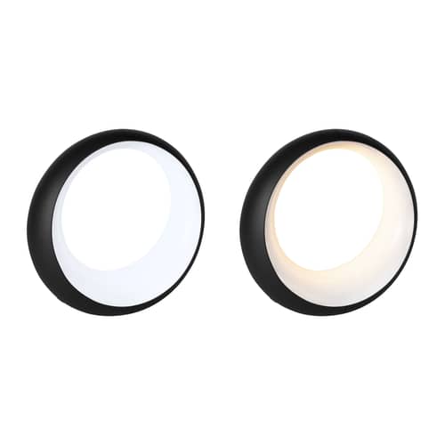 Hoopik LED Wireless rechargeable lamp metal black / Ø 24 cm - Fermob - Liquorice - Aluminium, Polycarbonate