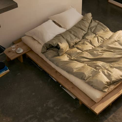 Accessorio  legno naturale / Comodino per letto Giappone - KARUP - Rovere naturale oliato (602) - Legno di pino massello, Rovere oliato