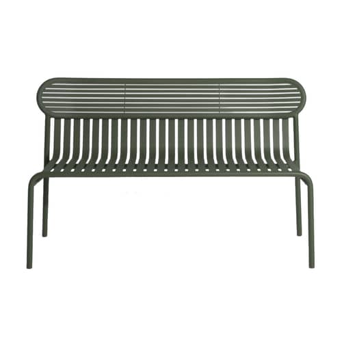 Banc avec dossier Week-End métal vert / Aluminium - L 121 cm - Petite Friture - Vert Bouteille - Aluminium thermolaqué époxy