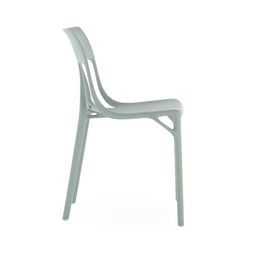 Chaise empilable A.I. Lite plastique vert / Conçu par intelligence artificielle - Recyclé - Kartell - Vert - PMMA recyclé