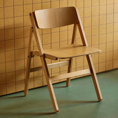 Chaise pliante Backflip bois naturel - Hay - Hêtre naturel - Contreplaqué de hêtre moulé, Hêtre massif