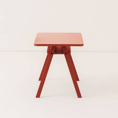 Growing Green Children\'s desk wood red / 70 x 45 x H 50 cm - NOBODINOZ - Reds - Natural beechwood, Plywood