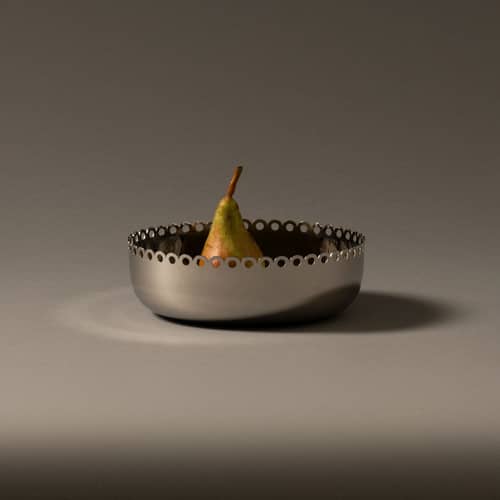 Corbeille Edges métal / Ø 21 cm - Alessi - Acier poli - Acier inoxydable poli