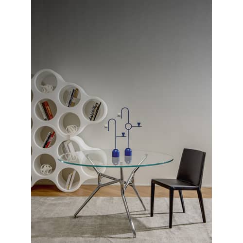 Kerzenleuchter Blue Small metall blau / L 26 x H 43 cm - Metall - Cappellini - H 43 cm / Indigoblau - Metall