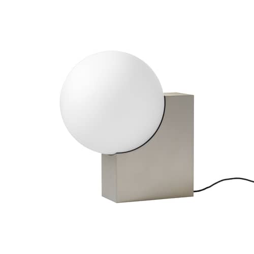 Lampe de sol Journey SHY4 / H 44,5 cm - &tradition - Acier brossé - Acier brossé, Verre opalin soufflé bouche
