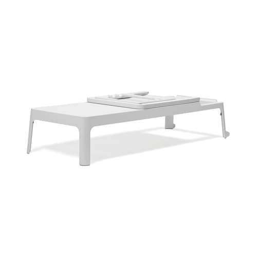 Lettino inclinabile impilabile Plano corian bianco - NARDI - Bianco / Tela bianca - Resina in fibra di vetro, Tessuto per esterni