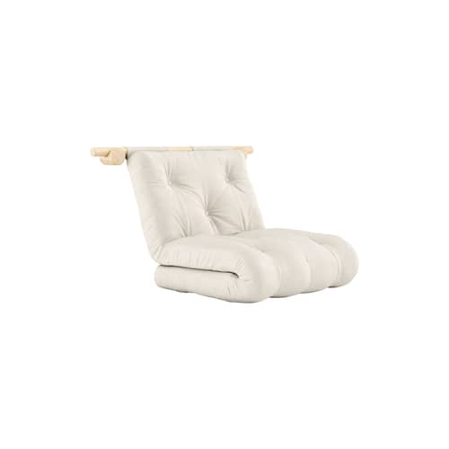 Fauteuil convertible Hooked / Dormeuse & lit d\'appoint - KARUP DESIGN - Lin 914 / Pin - Fibres recyclées mélangées, Mousse, Pin massif certifié FSC