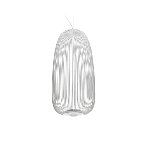 Spokes 1 Pendant metal white LED - Ø 32,5 x H 71 cm - Foscarini - White - Aluminium, Lacquered steel