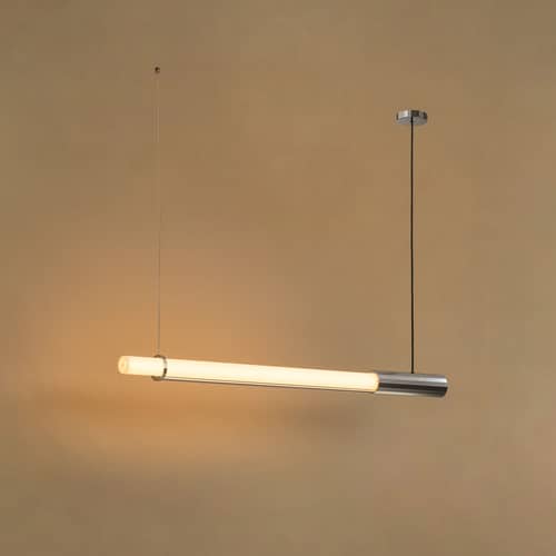 Sospensione In Fine LED vetro argento / L 105 cm - DCW éditions - Argento - Alluminio, Vetro
