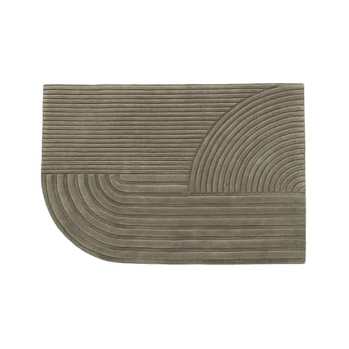 Tapis Relevo marron / 200 x 300 cm - Tufté main - Muuto - Taupe - Laine de Nouvelle-Zélande