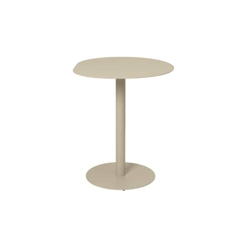 Tavolo rotondo Pond Café OUTDOOR metallo beige / Ø 64 cm - Forma asimmetrica - Ferm Living - Beige cashmere - Acciaio galvanizzato
