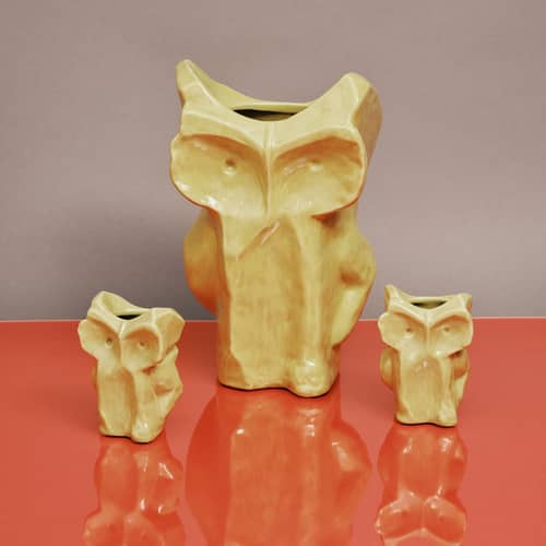 After Midnight Owl  Vase ceramic yellow / XS - H 12 cm - Serax - Yellow - Enamelled sandstone
