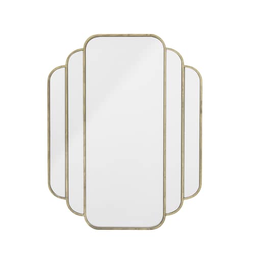 Mas Wall mirror gold metal / Golden metal - L 63 x H 80 cm - Bloomingville - Gold - Glass, Iron, MDF