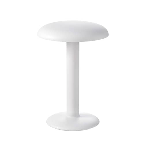 Gustave LED Wireless rechargeable lamp metal white / Ø 16 x H 23 cm - Aluminium - Flos - Matte white - Aluminium