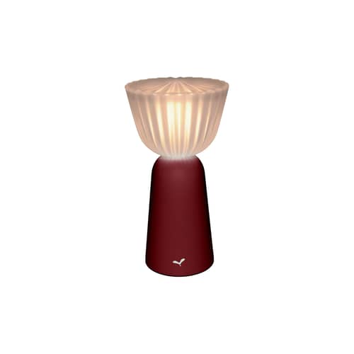 Swiing LED Wireless rechargeable outdoor lamp metal red / H 20 cm - Fermob - Black Cherry - Aluminium, Polycarbonate, Recycled ABS