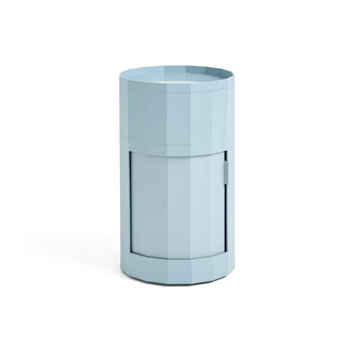 Ablage Facet High plastikmaterial blau / H 66 cm - 1 Tür / Mit Rollen - Hay - Misty Blau - Recyceltes ABS