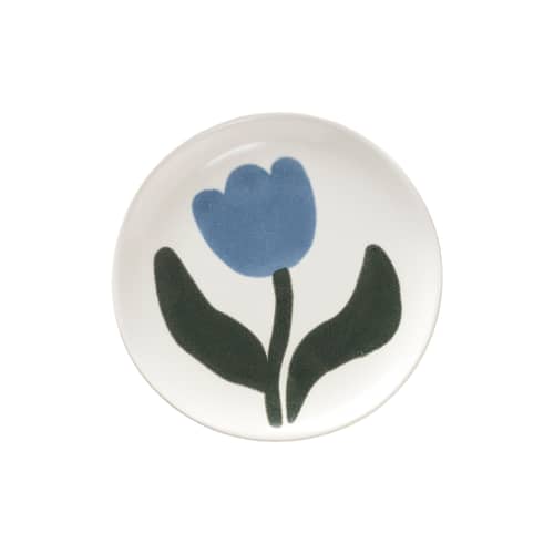 Assiette à mignardises Dora céramique bleu / Ø 15 cm - Peint à la main - BROSTE COPENHAGEN - Bleu poudré - Grès