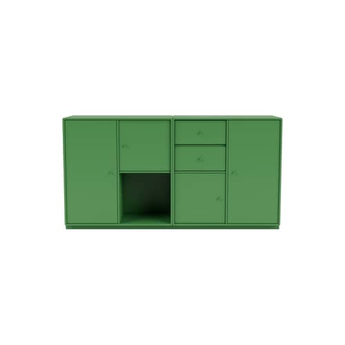 Buffet Couple bois vert / L 139.2 x P 38 x H 72,6 cm - MONTANA - Parsley 152 - MDF laqué