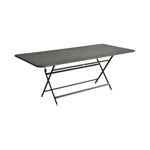 Klapptisch Caractère metall grün grau / 90 x 190 cm - für 8-10 Personen - Fermob - Rosmarin - bemalter Stahl
