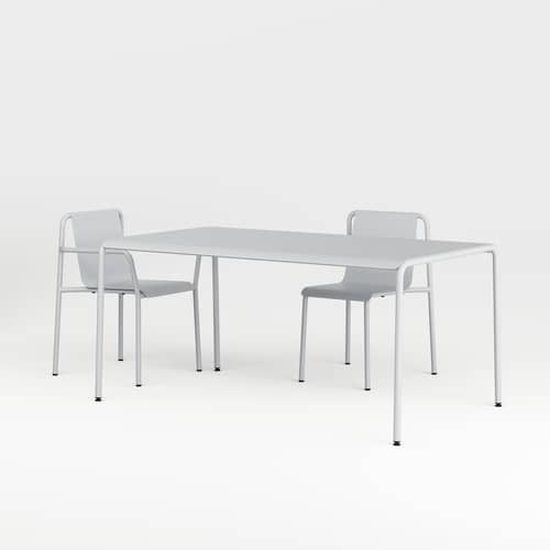 Chaise empilable Panorama métal gris / Seconde vie - TIPTOE - Gris Craie - Acier thermolaqué