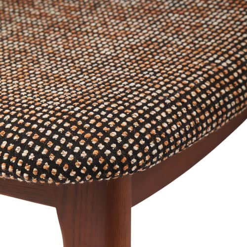 Chaise rembourrée Happy Days tissu marron - POLSPOTTEN - Marron moucheté - Frêne, Mousse, Tissu
