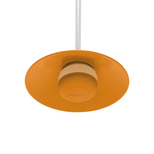 Chap-O Outdoor wall light metal orange / Wireless Lamp - Fatboy - Luminous Orange - Coated metal