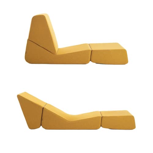 Chauffeuse convertible Galeotta Zanotta / Fauteuil convertible - Réédition 1968 - Jaune - Tissu | Made In Design