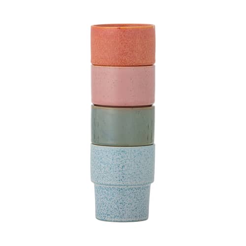 Ewan Cup ceramic multicoloured / Set of 4 - 150 ml - Bloomingville - Multicoulered - Sandstone
