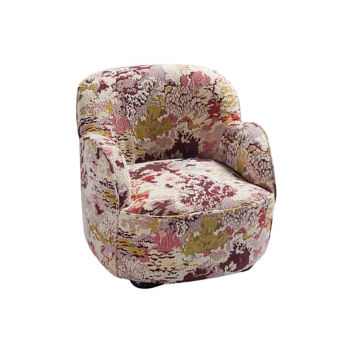 Fauteuil rembourré Celeste tissu violet - POPUS EDITIONS - Bordeaux (tissu Eden) -  Ouate, Bois, Mousse, Tissu