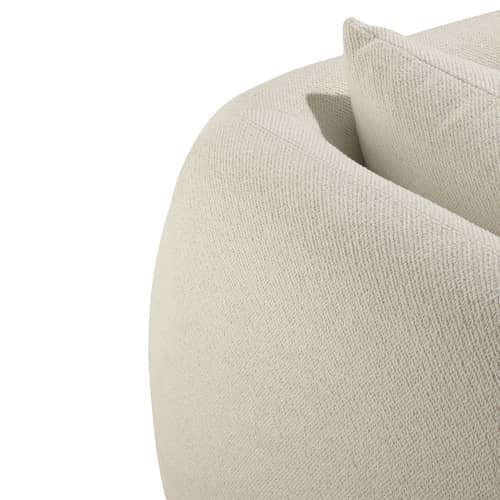 Canapé 2 places Figur tissu blanc / L 204 cm - Ethnicraft - Craie - Contreplaqué, Mousse haute densité, Tissu