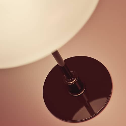 Lampe de table PH 2/1 bordeaux / Réédition 1927 - Louis Poulsen - Bordeaux brillant / Blanc - Aluminium laqué, Verre soufflé bouche