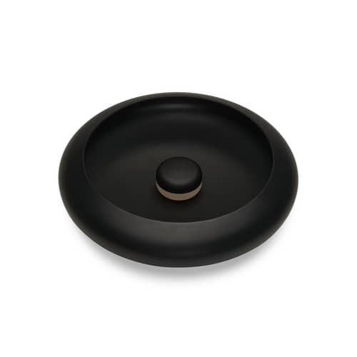 Oloha Medium Outdoor wall light metal black / Wireless lamp - Ø 30 cm - Fatboy - Black & White - ABS, Silicone, Thermolacquered aluminium