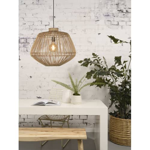 Pendelleuchte Madagascar faser beige holz natur / Rattan - GOOD&MOJO - Naturfarben - Rattan