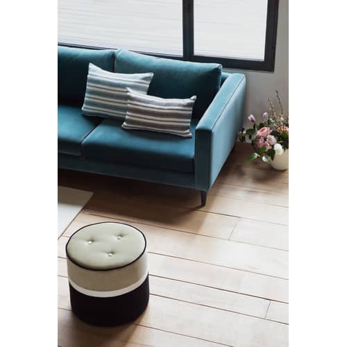 Pouf Léo Small / Ø 42 x H 40 cm - Velours - Maison Sarah Lavoine - Amande (velours) - Bois, Mousse, Velours