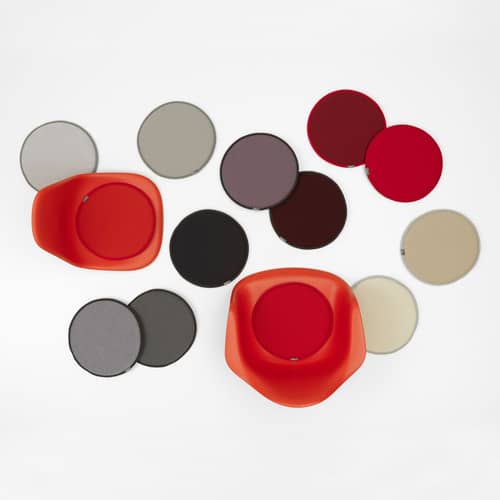 Seat Dots Seat cushion textile red / Ø 38 cm - Reversible - Vitra - Red / Poppy Red - Fabric, Foam