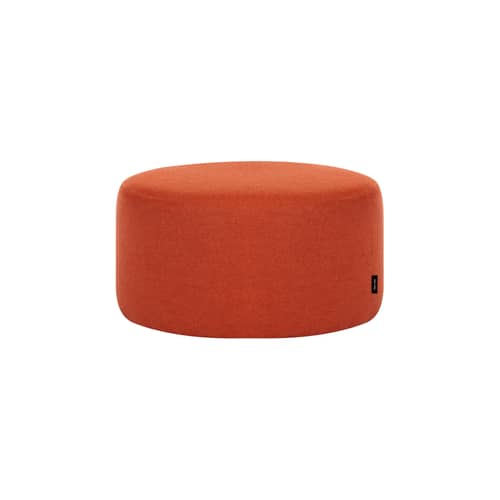 Sitzkissen Folk Petit textil orange / Ø 50 x H 25 cm - NOO.MA - Terracotta (Wolle) - Holz, Schaumstoff, Wolle