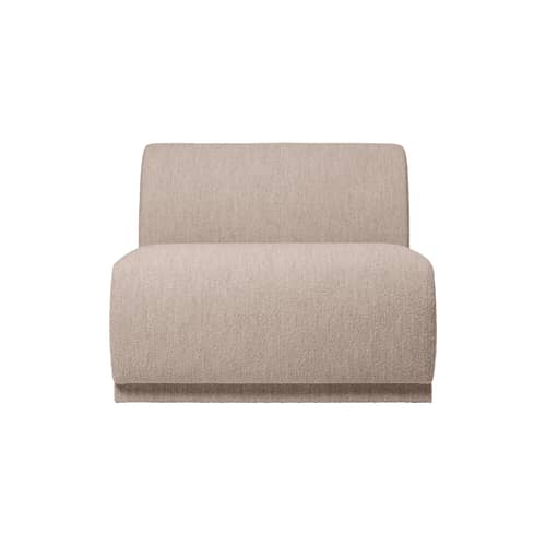 Sofa modulierbar  Rico textil beige / Zentrales Modul - UK Version - Ferm Living - Zentrale - Holz, Schaumstoff, Schlingenpol