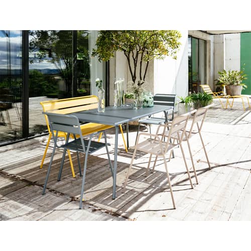 Stapelbarer Bridge-Sessel Monceau metall grün grau / L 52 cm - Fermob - Rosmarin - bemalter Stahl